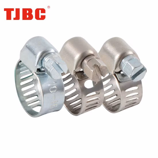 Clip per tubo con ingranaggio a vite senza fine W1 regolabile micro perforato da 8 mm Fascetta per tubo gas/olio/acqua di tipo americano, 18