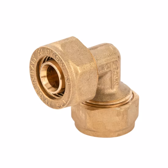 Raccordo per rubinetto sanitario con raccordo a gomito per tubo doppio in ottone per acqua