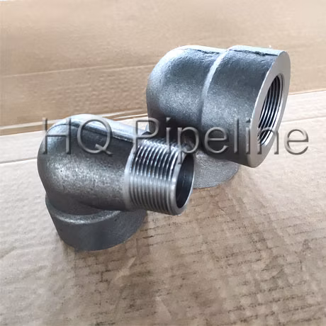 Raccordi filettati per tubi forgiati a gomito filettati NPT in acciaio inossidabile da 2000 libbre e 3000 libbre