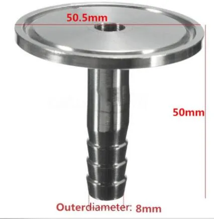 Connettore per tubo flessibile a tre morsetti per raccordo sanitario in acciaio inossidabile